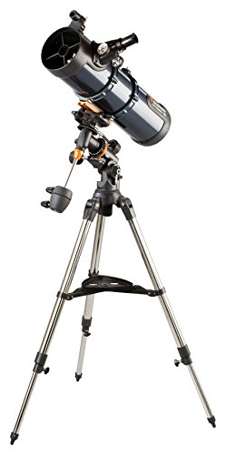 Celestron AstroMaster 130 EQ 130/650 Newton-Spiegelteleskop mit Nachführmotor und Stahlstativ -