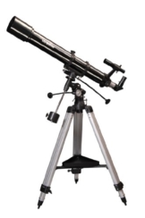Skywatcher Evostar-90 (EQ-2) (90mm (3,5 Zoll), f/900) Refraktor Teleskop silber -